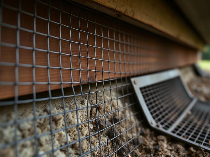 Kovová mříž a pletivo jako zábrana proti kunám